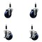Service Caster 3.5'' SS Solid Poly Swivel 7/8'' Expanding Stem Caster with Brake SCC-SSEX20S3514-SPUS-TLB-78 - alternate 1